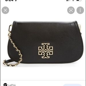 Tory Burch Crossbody Britten Convertible Clutch Gold GUC